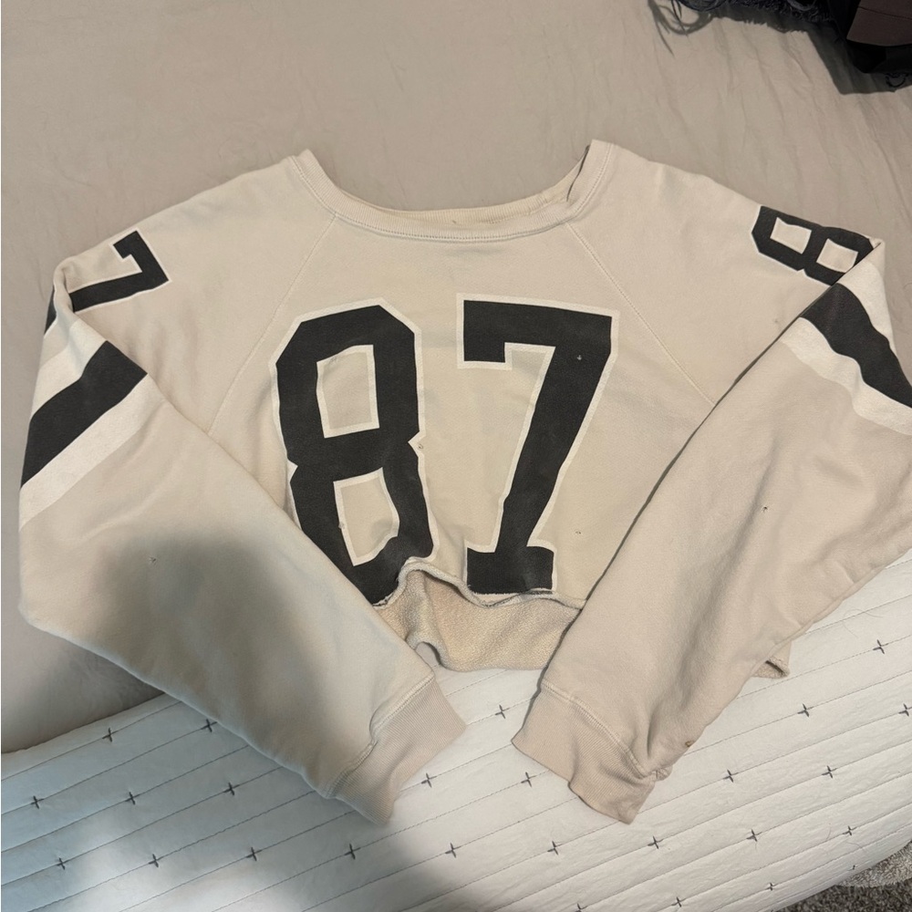 FP Movement Cream and Black Graphic Crop Jersey